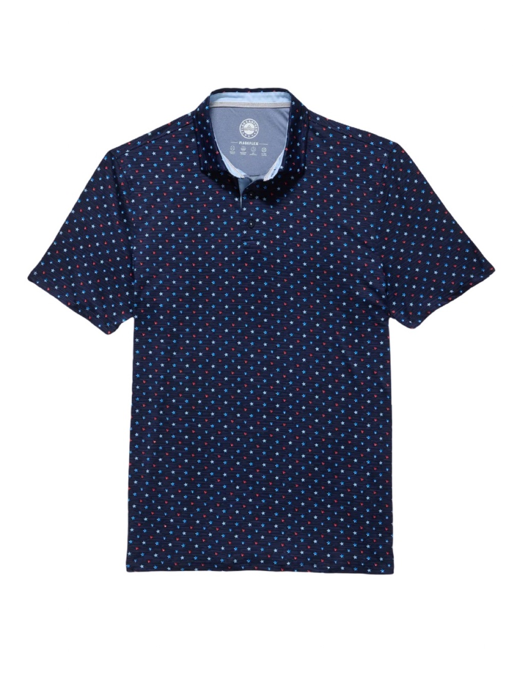 Flag & Anthem Men's Navy Star Print Golf Performance Polo Shirt NWT Size M